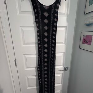 Amuse Society Black and White Geometric Maxi Dress